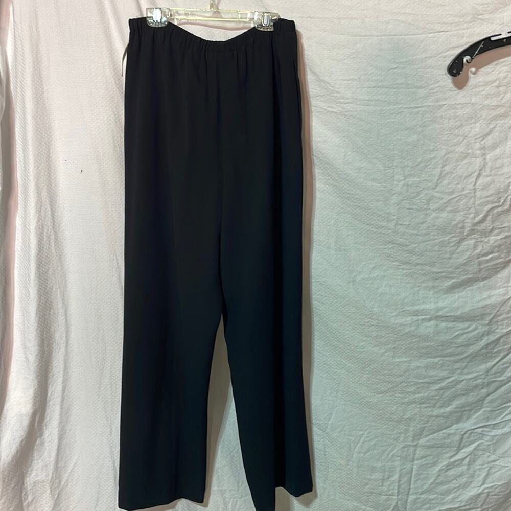 Liz Claiborne M petite pants black vintage 💯polyester lined elastic waist nwt